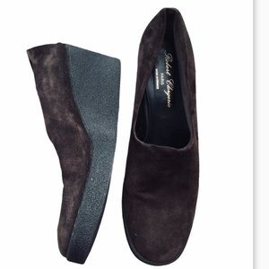 ROBERT CLERGERIE 90s brown leather wedges …
